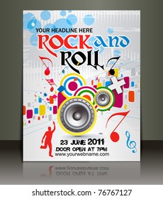 Presentation of music flyer design content background. editable vector illustration