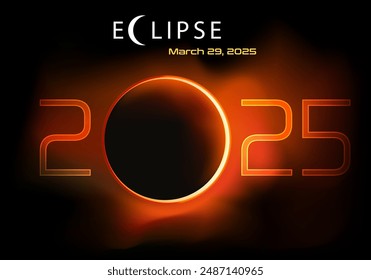 Presentation of the new year 2025 on the theme of astronomy, with an eclipse of the sun.