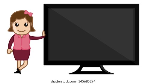 Presentation - Office Character - Vector Illustration