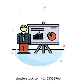 Presentation, Office, University, Professor,  Abstract Flat Color Icon Template. Vector Icon Template background