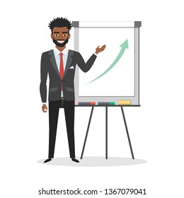 presentation on flip chart paper. vector illustration