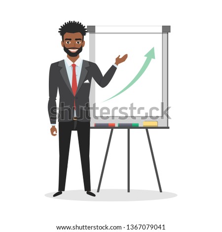 presentation on flip chart paper. vector illustration