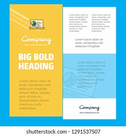 Presentation on laptop  Business Company Poster Template. with place for text and images. vector background