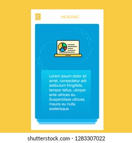 Presentation on laptop  mobile vertical banner design design. Vector