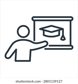 Presentation Outline Icon Vector Illustration