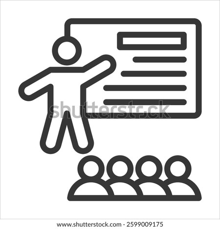 Presentation Outline Icon Vector Illustration