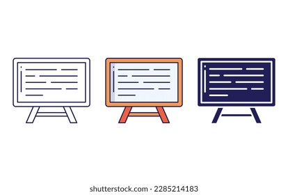Presentation outline and solid vector icon