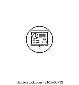 presentation outline style icon in circle