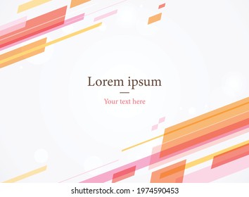 Presentation page template decorated with speedy square pieces. Simple pattern design template.