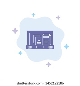 Presentation, Paper, Bag, Briefcase Blue Icon on Abstract Cloud Background