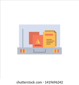 Presentation, Paper, Bag, Briefcase  Flat Color Icon. Vector icon banner Template
