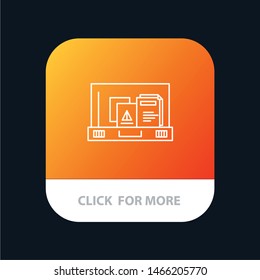 Presentation, Paper, Bag, Briefcase Mobile App Button. Android and IOS Line Version. Vector Icon Template background