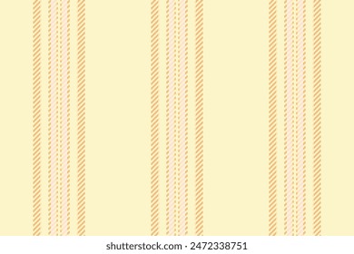Presentation pattern fabric background, new year lines texture vector. Commercial seamless vertical textile stripe in lemon chiffon and orange color.