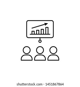 Presentation people chart outline icon. Element of finance illustration icon. signs, symbols can be used for web, logo, mobile app, UI, UX