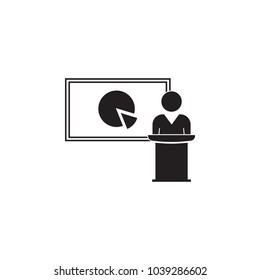 presentation of a pie chart icon. Detailed icon of friendship and relationships icon. Premium quality graphic design. One of the collection icon for websites, web design, mobile on white background
