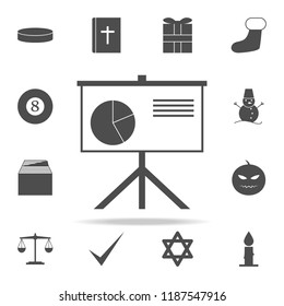 presentation of a pie chart icon. web icons universal set for web and mobile