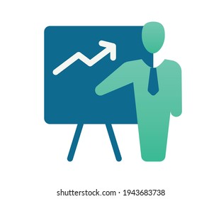 presentation pitching meeting single isolated icon with gradient style