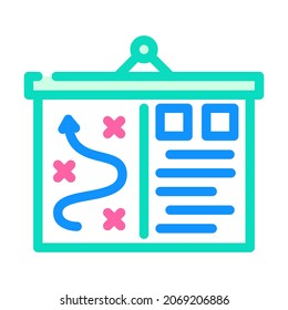 Vortrag-Plan Strategie Farbe Symbol Vektorgrafik. unterschreiben. einzelne Symbolillustration