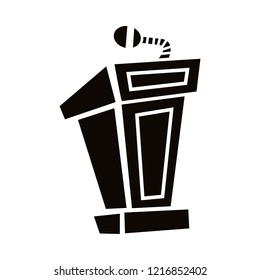 Presentation podium for lectures or public speaking - vector graphic
