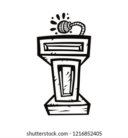 Presentation podium for lectures or public speaking - vector graphic