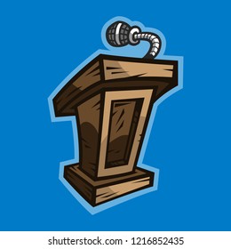 Presentation podium for lectures or public speaking - vector graphic