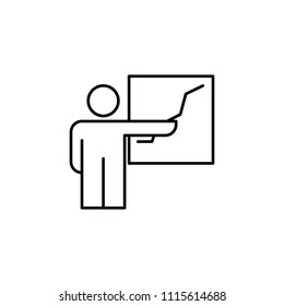 presentation of the profitability of the enterprise line icon. Element of business organisation icon for mobile concept and web apps. Thin line presentation icon on white background