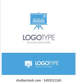 Presentation, Project, Graph, Business,  Blue Solid Logo with place for tagline