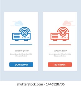 Presentation, Projector, Machine, Service  Blue and Red Download and Buy Now web Widget Card Template
