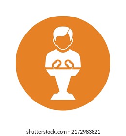 Presentation, public, speech icon. Rounded vector design.