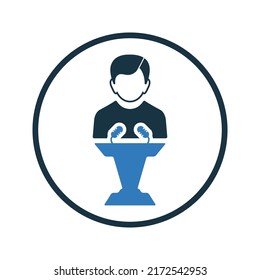 Presentation, public, speech icon. Simple editable vector graphics.