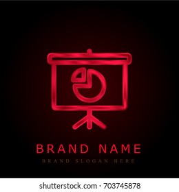 Presentation red chromium metallic logo