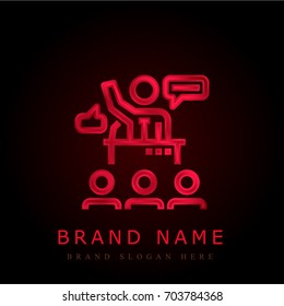 Presentation red chromium metallic logo