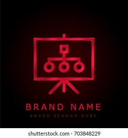 Presentation red chromium metallic logo