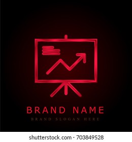Presentation red chromium metallic logo