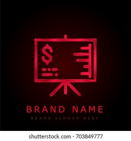 Presentation red chromium metallic logo