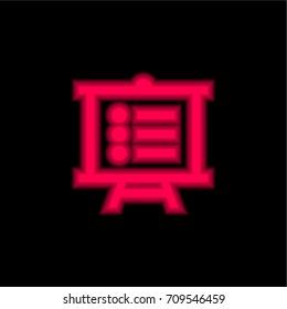 Presentation red glowing neon ui ux icon. Glowing sign logo vector