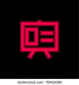 Presentation red glowing neon ui ux icon. Glowing sign logo vector