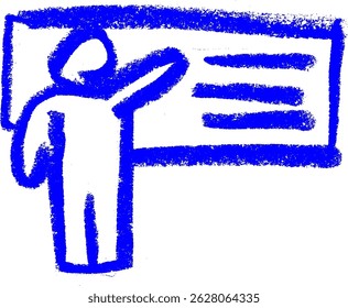 Presentation Related Icon Crayon Chalk Drawing Vector