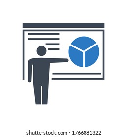 Presentation Related Vector Glyph Icon. Isolated on White Background. Vector Illustration.