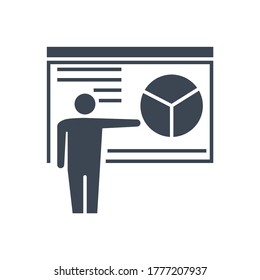 Presentation Related Vector Glyph Icon. Isolated on White Background. Vector Illustration.