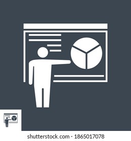 Presentation Related Vector Glyph Icon. Isolated on Black Background. Vector Illustration.