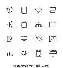 Presentation related vector icon set. Well-crafted sign in thin line style with editable stroke. Vector symbols isolated on a white background. Simple pictograms.