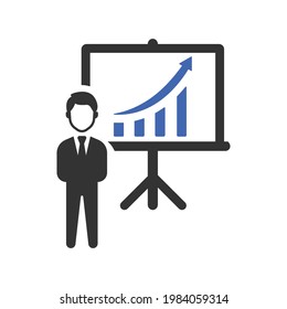  presentation, report analysis icon vector