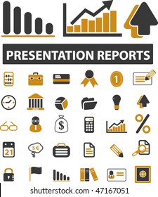 presentation reports signs. vector