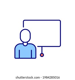 Presentation RGB color icon. Thin line vector illustration.