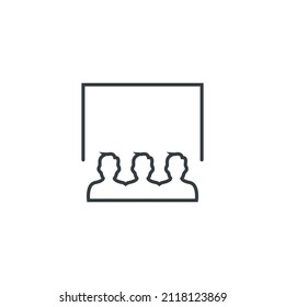 Icono de sala de presentación, ilustración vectorial