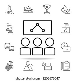 presentation of the schedule icon. Startup icons universal set for web and mobile