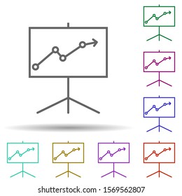 Presentation of the schedule multi color icon. Simple thin line, outline vector of web icons for ui and ux, website or mobile application
