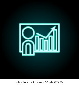 Presentation of the schedule neon icon. Simple thin line, outline vector of startup icons for ui and ux, website or mobile application