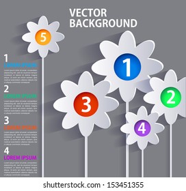 Presentation, schedule, scheme, modular elements stylized flowers.